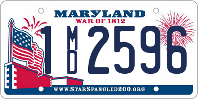 MD license plate 1MD2596