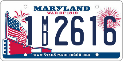 MD license plate 1MD2616