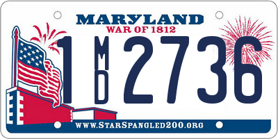 MD license plate 1MD2736