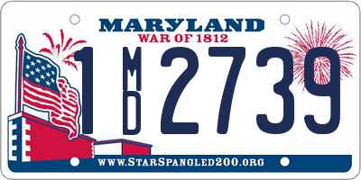 MD license plate 1MD2739