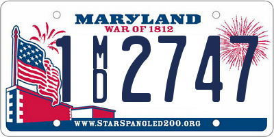 MD license plate 1MD2747