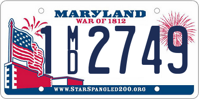 MD license plate 1MD2749