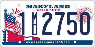 MD license plate 1MD2750