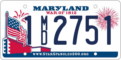 MD license plate 1MD2751