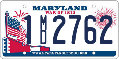MD license plate 1MD2762