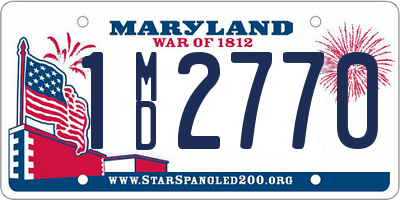 MD license plate 1MD2770