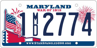 MD license plate 1MD2774