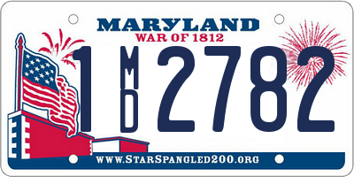 MD license plate 1MD2782