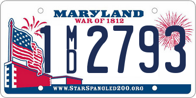 MD license plate 1MD2793