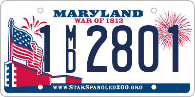 MD license plate 1MD2801