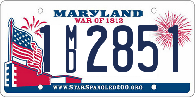 MD license plate 1MD2851