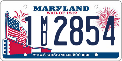 MD license plate 1MD2854