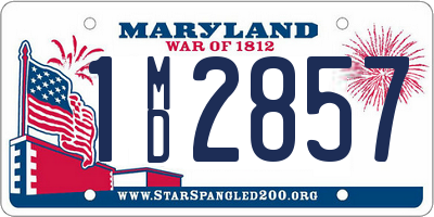 MD license plate 1MD2857