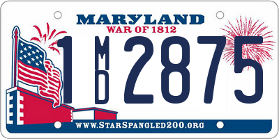 MD license plate 1MD2875