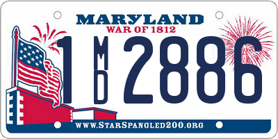 MD license plate 1MD2886