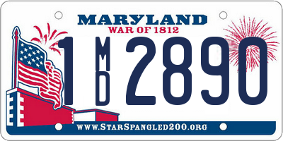 MD license plate 1MD2890