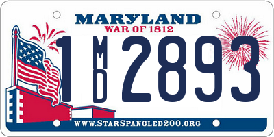 MD license plate 1MD2893