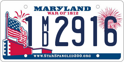 MD license plate 1MD2916