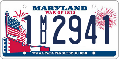 MD license plate 1MD2941