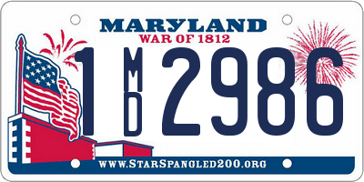 MD license plate 1MD2986