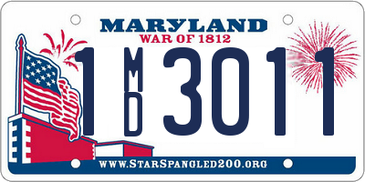 MD license plate 1MD3011