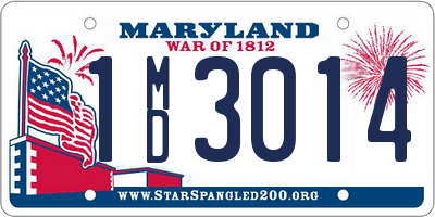 MD license plate 1MD3014