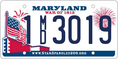 MD license plate 1MD3019