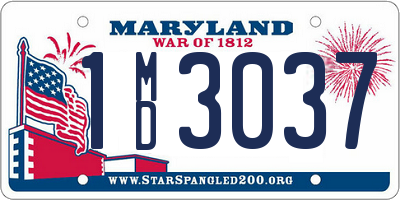 MD license plate 1MD3037