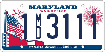 MD license plate 1MD3111