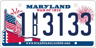 MD license plate 1MD3133