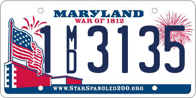 MD license plate 1MD3135