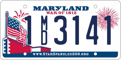 MD license plate 1MD3141