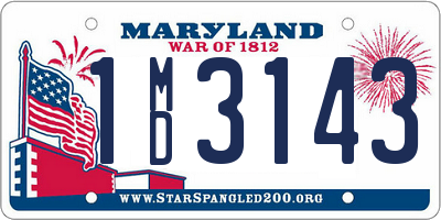 MD license plate 1MD3143