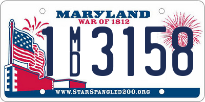 MD license plate 1MD3158