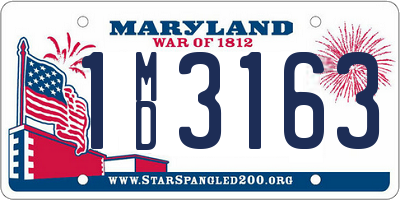 MD license plate 1MD3163