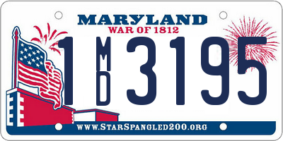 MD license plate 1MD3195