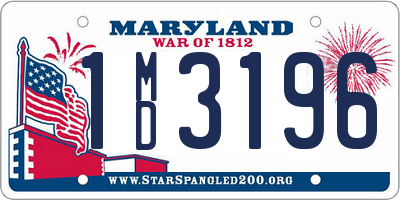 MD license plate 1MD3196