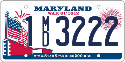 MD license plate 1MD3222