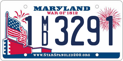 MD license plate 1MD3291