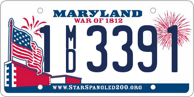 MD license plate 1MD3391
