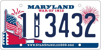 MD license plate 1MD3432