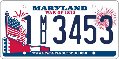 MD license plate 1MD3453