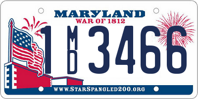 MD license plate 1MD3466