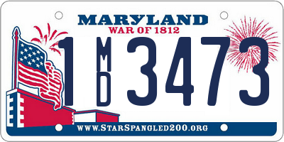 MD license plate 1MD3473