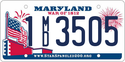 MD license plate 1MD3505