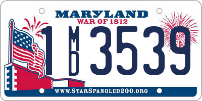 MD license plate 1MD3539
