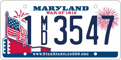 MD license plate 1MD3547