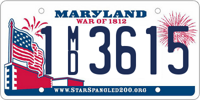 MD license plate 1MD3615