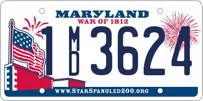 MD license plate 1MD3624