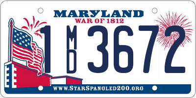 MD license plate 1MD3672